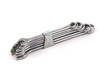 Photo: Set of chrome spanners on a white background. Set of chrome spanners on a white background.