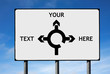 Road sign roundabout directions and room for your text