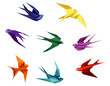Vector: Swallows in origami style Swallows in origami style