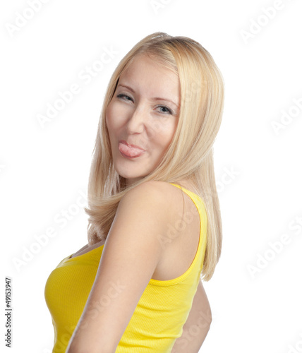 Photo: woman making a funny face woman making a funny face