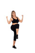 Woman in sportswear exercising