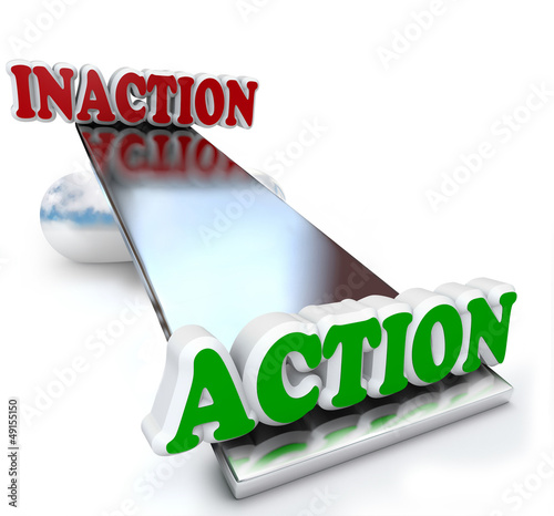 Illustration: Action Vs Inaction Words on Balance Comparison Action Vs Inaction Words on Balance Comparison