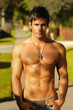 Shirtless guy outside