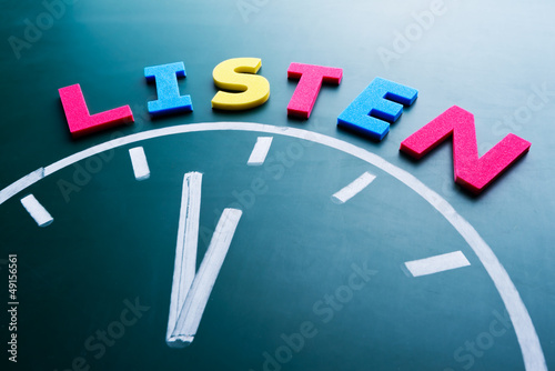 Photo: Time to listen concept Time to listen concept