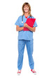 Photo: Smiling confident doctor holding clipboard Smiling confident doctor holding clipboard