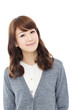 Beautiful asian woman relaxing on white background