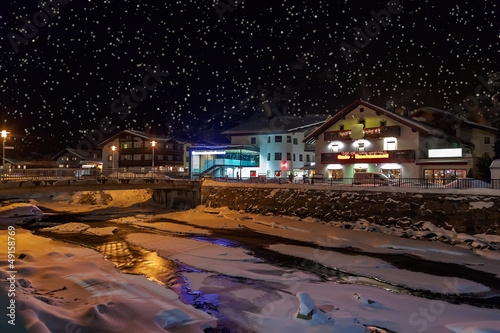 Photo: Mountains ski resort Solden Austria at night Mountains ski resort Solden Austria at night