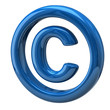 Blue copyright symbol