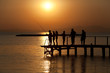 young children are at sunset in ayvalik turkey