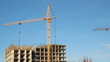 Lifting construction crane. construction site 