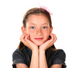 Portrait of beautiful little girl. Isolated on white