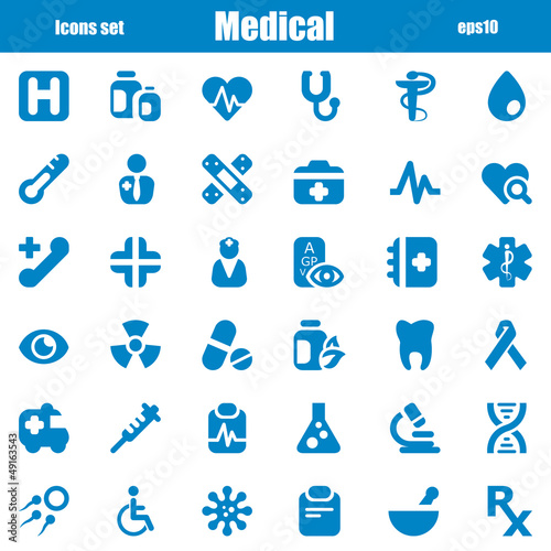 Vector: medical icons blue medical icons blue