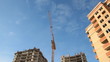 Lifting construction crane. construction site 