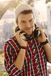 Modern young man with headphones
