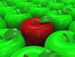 3d apples background. Different. Concept