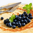 Heidelbeeren und Pfannkuchen