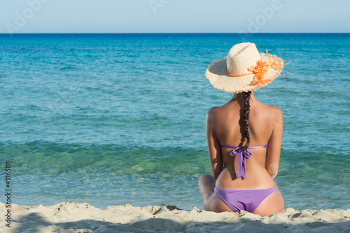 Photo: Girl Looking At Sea Girl Looking At Sea