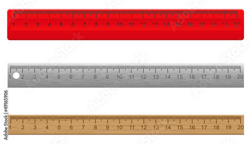 Vector: rulers made of plastic wooden and metal vector illustratio rulers made of plastic wooden and metal vector illustratio