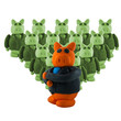 Photo: buinessman leader with team green buinessman leader with team green