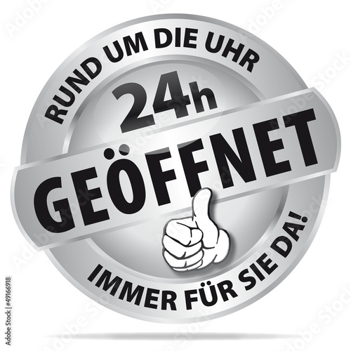 Vector: 24h geöffnet - Rund um die Uuhr - Immer für Sie Da! 24h geöffnet - Rund um die Uuhr - Immer für Sie Da!