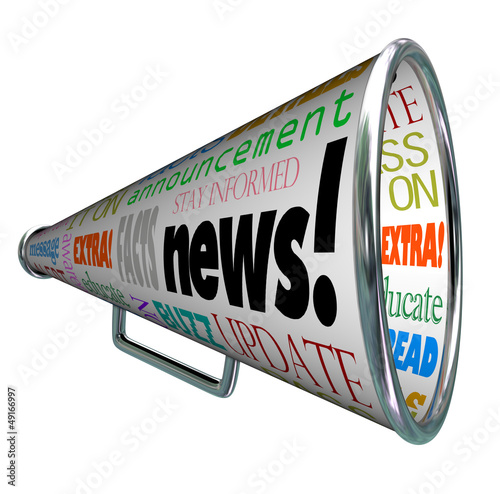 Illustration: News Bullhorn Megaphone Important Alert Announcement News Bullhorn Megaphone Important Alert Announcement