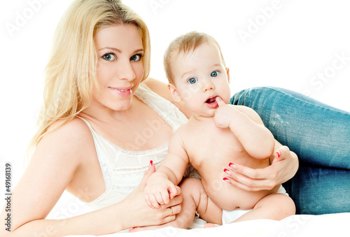 Photo: happy mother with baby happy mother with baby
