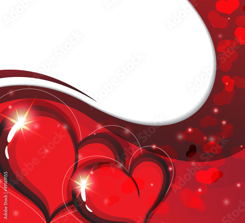 Vector: Valentine's Day card with sparkling hearts Valentine's Day card with sparkling hearts