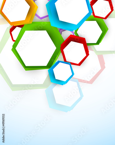 Vector: Background with colorful hexagons Background with colorful hexagons