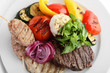 peaces of meat with garnish
