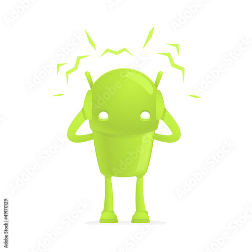 Vector: funny cartoon android funny cartoon android
