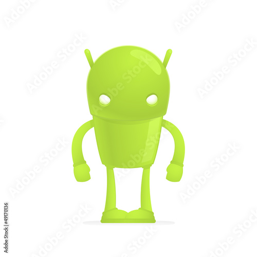 Vector: funny cartoon android funny cartoon android