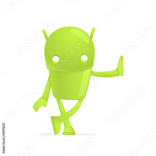 Vector: funny cartoon android funny cartoon android