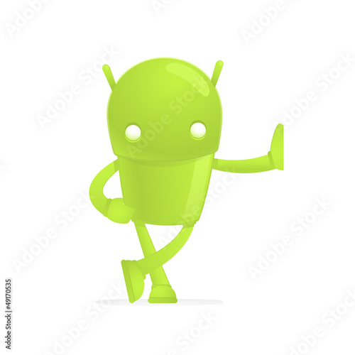 Vector: funny cartoon android funny cartoon android
