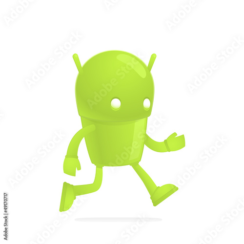 Vector: funny cartoon android funny cartoon android