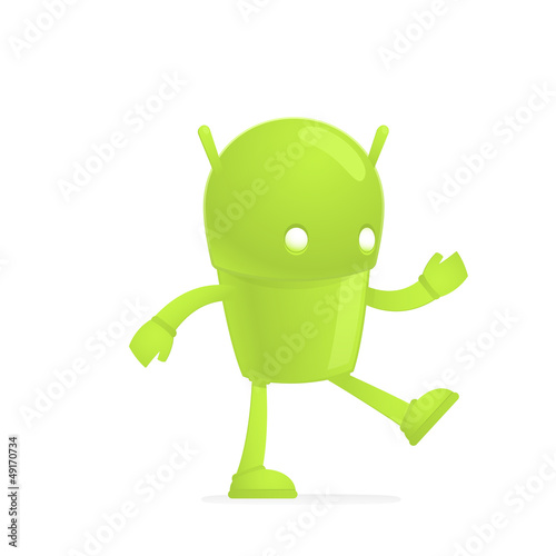 Vector: funny cartoon android funny cartoon android