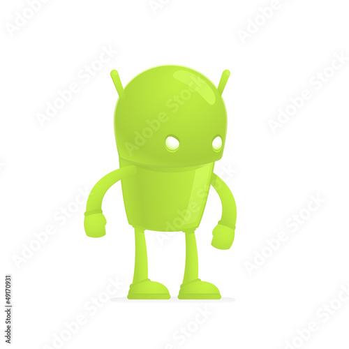 Vector: funny cartoon android funny cartoon android