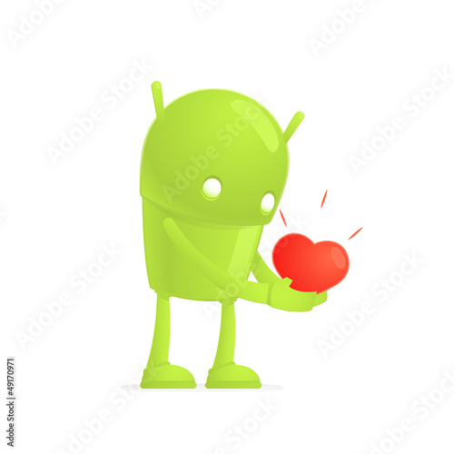 Vector: funny cartoon android funny cartoon android