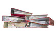 Photo: messy file folders / office folders , isolated messy file folders / office folders , isolated
