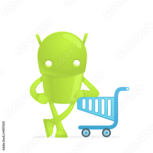 Vector: funny cartoon android funny cartoon android