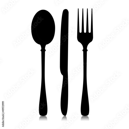 Illustration: Trois couverts noir Trois couverts noir