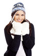 Beautiful woman wearing winter clothes