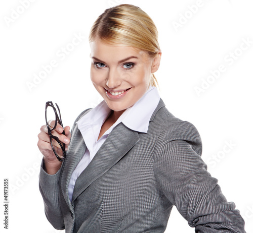 Photo: business woman in glasses business woman in glasses