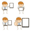Vector: cartoon character set of man with tablet cartoon character set of man with tablet