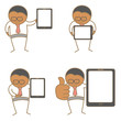 Vector: cartoon character set of man with tablet cartoon character set of man with tablet