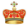 Illustration: of royal gold crown with jewels of royal gold crown with jewels