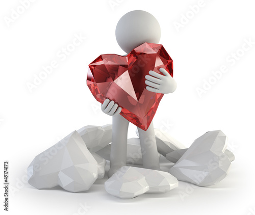 Illustration: 3d small people - real love 3d small people - real love