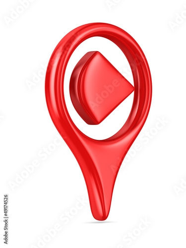 Illustration: play sign on white background. Isolated 3D image play sign on white background. Isolated 3D image