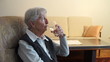 Video: Senior lady drinking water Senior lady drinking water