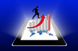 Financial success report & statistics on tablet pc