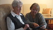 Video: Senior and mature lady with digital tablet Senior and mature lady with digital tablet